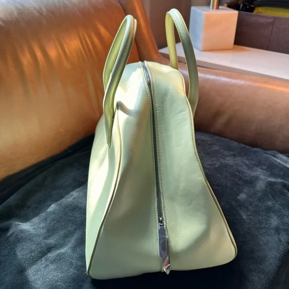 Calvin Klein runway designer collection leather yellow bowling bag studio luxury - Picture 4 of 17